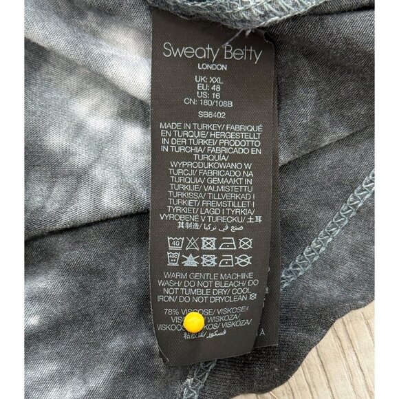 Sweaty Betty Take It Easy Tie Dye Dress Black Gray Sleeveless Womens Size US 16 - Picture 8 of 9